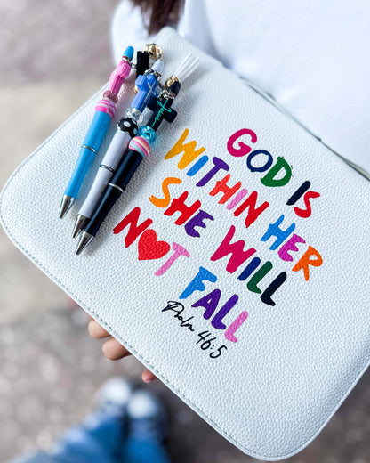 Porta biblia - Blanca (letra colores)
