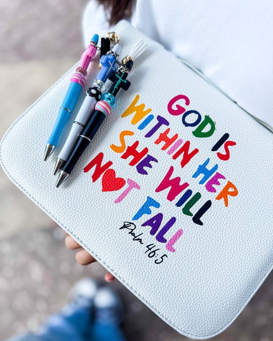 Porta biblia - Blanca (letra colores)